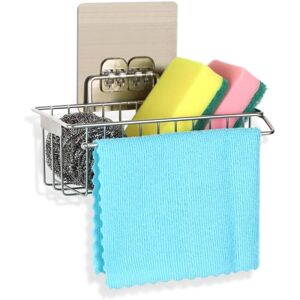 Vask Organizer, 2 I 1 Svampholder Køkken Organizer Til Sink Caddy Organizer