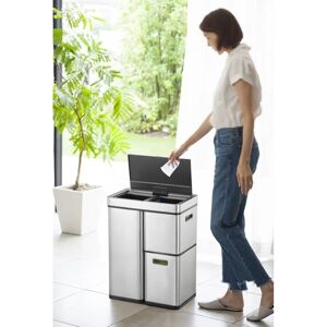 EKO affaldsspand med sensor Mirage Plus 1x30 l + 2x15 l mat sølvfarvet