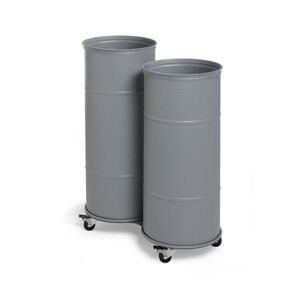 Affaldsspand BROOKLYN BIN, H 730/780 mm, grå, single uden låg, hjul