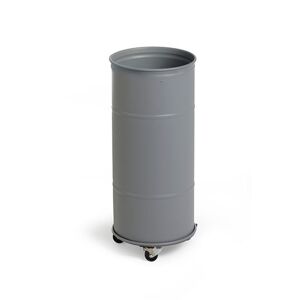 Affaldsspand BROOKLYN BIN, H 735 mm, grå, single uden låg, hjul