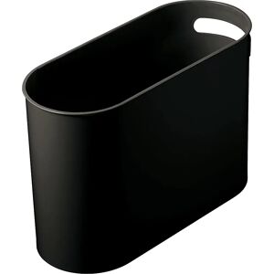 helit Papelera oval, capacidad 22 l, A x H x P 180 x 300 x 450 mm, en negro, UE 4 unid.