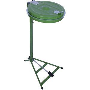 kaiserkraft Soporte para bolsas de basura, bastidor fijo, para 120 l de capacidad, con pedal, verde, tapa de acero