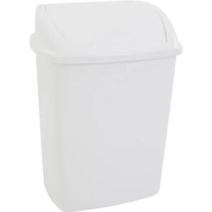 kaiserkraft Recipiente para residuos con tapa oscilante, capacidad 26 l, A x H x P 272 x 480 x 352 mm, blanco