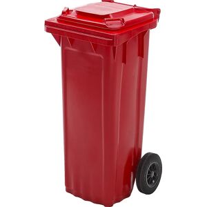 eurokraft pro Contenedor de basura de plástico DIN EN 840, capacidad 80 l, A x H x P 448 x 932 x 514 mm, rojo