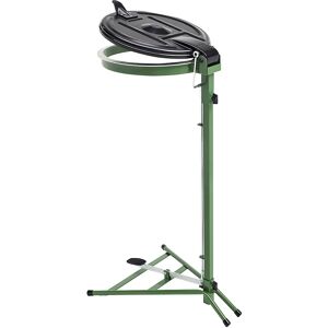 kaiserkraft Soporte para bolsas de basura, bastidor fijo, para 120 l de capacidad, con pedal, verde, tapa de plástico