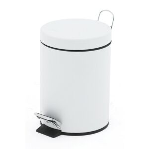 kaiserkraft Colector de residuos con pedal y cubo interior de plástico, capacidad 3 l, H x Ø 270 x 167 mm, blanco