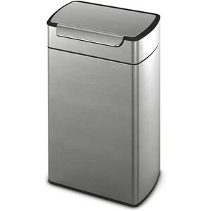 simplehuman Colector de residuos Touch, acero inoxidable mate, capacidad 40 l, H x A x P 710 x 400 x 300 mm