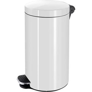 kaiserkraft Recipiente para residuos con pedal, capacidad 30 l, H x Ø 650 x 300 mm, blanco