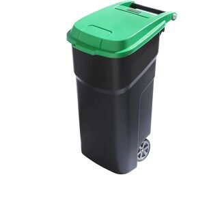 rothopro Contenedor de basura de polipropileno, capacidad 100 l, A x H x P 440 x 920 x 590 mm, rodante, tapa verde