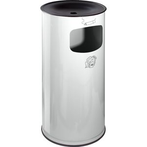 VAR Cenicero combinado de seguridad, chapa de acero, capacidad 44 l, H x Ø 710 x 355 mm, gris luminoso