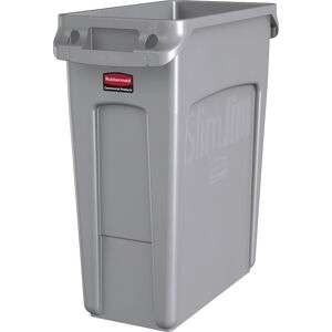 Rubbermaid Recipiente para separar materiales/cubo de basura SLIM JIM®, capacidad 60 l, con conductos de ventilación, gris, a partir de 10 unid.