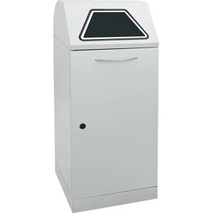 kaiserkraft Recipiente para separar materiales, trampilla accionada a mano, capacidad 120 l, con soporte para bolsas de basura, gris luminoso