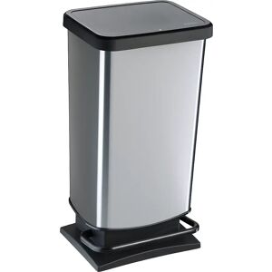 rothopro Cubo de basura con pedal, capacidad 40 l, A x H x P 353 x 676 x 295 mm, plateado, a partir de 2 unid.