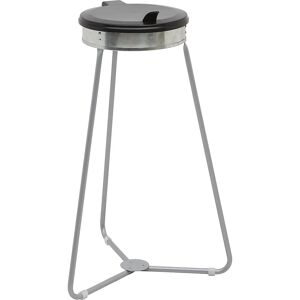 eurokraft basic Soporte para bolsas de basura, para capacidades de hasta 120 l, bastidor de tres patas, tapa negra