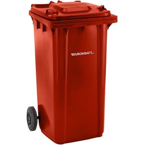 eurokraft pro Contenedor de basura de plástico DIN EN 840, capacidad 240 l, A x H x P 580 x 1100 x 740 mm, rojo