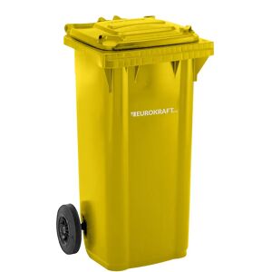 eurokraft pro Contenedor de basura de plástico DIN EN 840, capacidad 120 l, A x H x P 505 x 1005 x 555 mm, amarillo