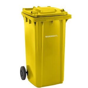 eurokraft pro Contenedor de basura de plástico DIN EN 840, capacidad 240 l, A x H x P 580 x 1100 x 740 mm, amarillo