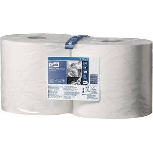 TORK Toallitas de papel multiusos, calidad híbrida, 2 capas, blancas, UE 2 rollos, 1500 hojas/rollo