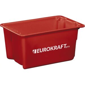 eurokraft pro Recipiente apilable por giro de polipropileno apto para alimentos, capacidad 50 l, UE 3 unid., paredes y fondo cerrados, rojo