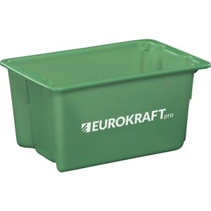 eurokraft pro Recipiente apilable por giro de polipropileno apto para alimentos, capacidad 50 l, UE 3 unid., paredes y fondo cerrados, verde