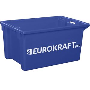 eurokraft pro Recipiente apilable por giro de polipropileno apto para alimentos, capacidad 70 l, UE 2 unid., paredes y fondo cerrados, azul