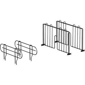 kaiserkraft Juego de separadores de estantería y limitadores laterales, para profundidad de 360 mm, en negro, 2 x 2 unid.