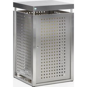 VAR Caja para contenedores de basura, capacidad 120 l, acero inoxidable