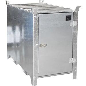 eurokraft pro Caja para tubos fluorescentes, galvanizada al horno, capacidad 1000 l, 1100 unid. Ø 25 mm / 500 unid. Ø 37 mm, L x A x H 1700 x 770 x 1125 mm