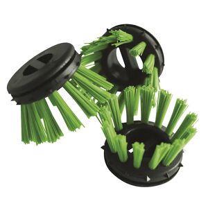 kaiserkraft Cepillo redondo para esteras de anillos de goma, plástico, UE 10 unid., negro y verde