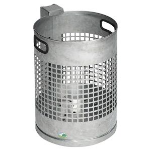 VAR Recipiente de residuos para exteriores, capacidad 30 l, galvanizado en caliente