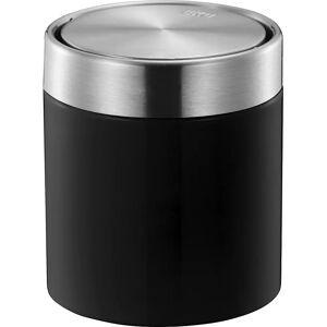 EKO Papelera de mesa, acero, capacidad 0,5 l, A x H x P 128 x 155 x 128 mm, negro