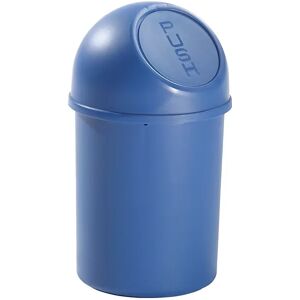 helit Papelera con trampilla de plástico, capacidad 6 l, UE 6 unid., H x Ø 375 x 216 mm, azul