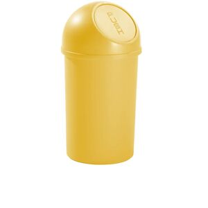 helit Papelera con trampilla de plástico, capacidad 13 l, UE 6 unid., H x Ø 490 x 252 mm, amarillo