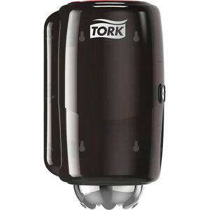 TORK Dispensador de toallas y paños de limpieza, con desbobinado interior, H x A x P 333 x 193 x 172 mm, negro / rojo