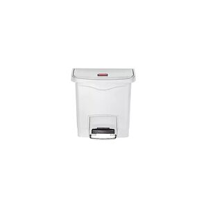 Rubbermaid Colector de residuos con pedal SLIM JIM®, capacidad 15 l, A x H x P 230 x 399 x 377 mm, blanco