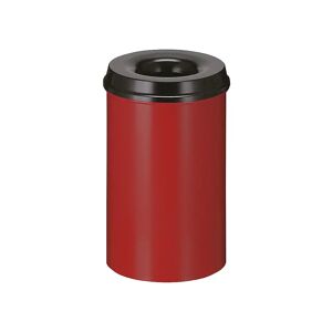 kaiserkraft Papelera de seguridad, acero, autoextinguible, capacidad 20 l, H x Ø 426 x 260 mm, cuerpo en rojo / tapa extintora en negro