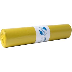 Deiss Bolsas de basura estándar, PEBD, 120 l, UE 250 unid., A x H 700 x 1100 mm, grosor del material 37 µm, amarillo