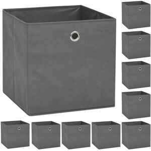 vidaXL Cajas de almacenaje 10 uds textil no tejido 32x32x32 cm gris