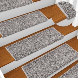 vidaXL Alfombras de peldaños de escalera 15 uds gris 65x21x4 cm