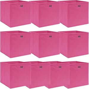 vidaXL Cajas de almacenaje 10 uds tela rosa 32x32x32 cm