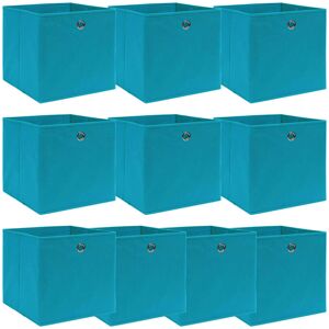 vidaXL Cajas de almacenaje 10 uds tela azul celeste 32x32x32 cm