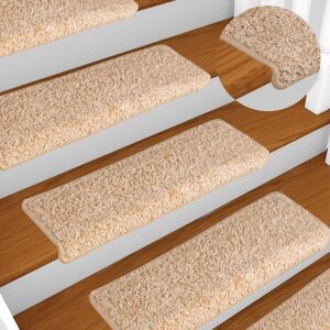 vidaXL Alfombras de peldaños de escalera 15 uds dorado 65x21x4 cm