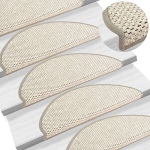 vidaXL Alfombrilla autoadhesiva escalera sisal 15 uds beige 65x21x4 cm