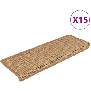 vidaXL Alfombrilla autoadhesiva escalera sisal 15uds naranja 65x21x4cm