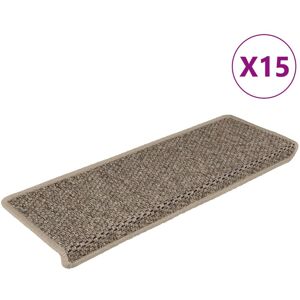 vidaXL Alfombrilla autoadhesiva escalera sisal 15 uds beige 65x21x4 cm