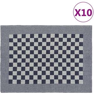 vidaXL Paños de cocina 10 uds algodón azul y blanco 50x70 cm