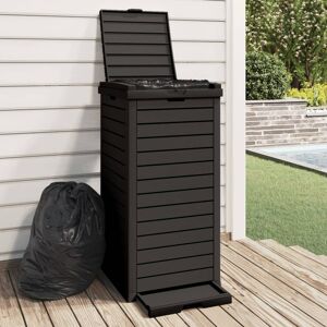 vidaXL Cubo de basura de exterior polipropileno negro 41x41x86 cm