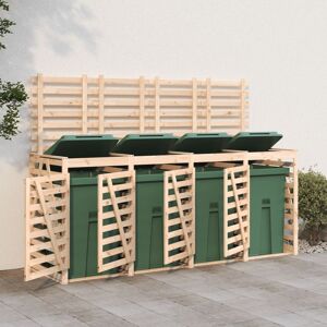 vidaXL Cobertizo cuádruple para cubos de basura madera maciza de pino