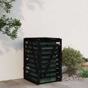 vidaXL Cobertizo para cubos de basura madera pino negro 84x90x128,5 cm