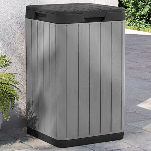 vidaXL Cubo de basura de exterior PP gris 38x38x65 cm